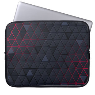 Elegantes Schwarz-Rot-Dreieck-Muster Laptop-Sieb Laptopschutzhülle
