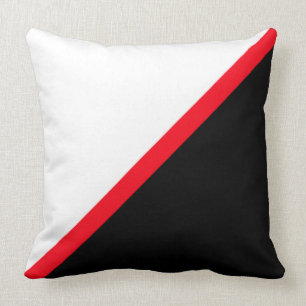 Elegantes Schwarz Rot und Weiß Kissen