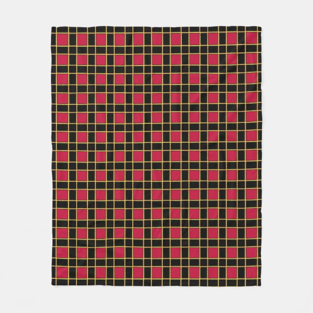 Elegantes schwarz-rotes Muster Fleecedecke (Vorderseite)