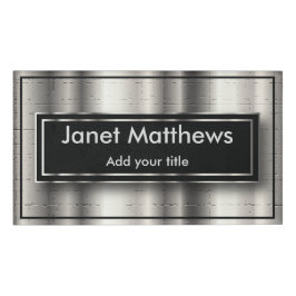 Elegantes Schwarz-Silber-Design Namenschild