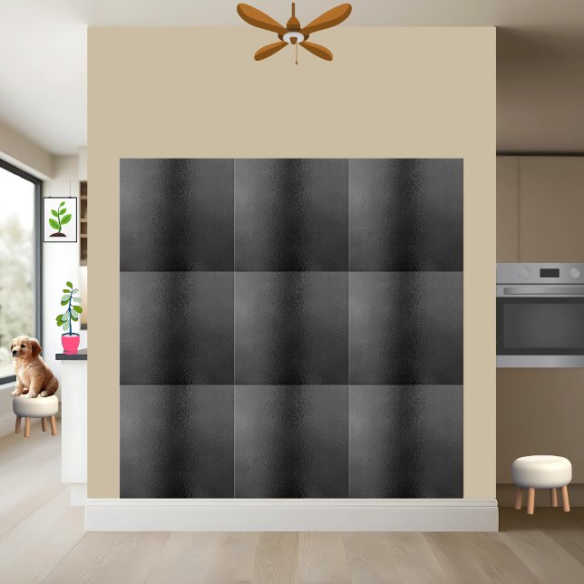 Elegantes Schwarz Textured Modern Matte Glossy Fliese (Von Creator hochgeladen)