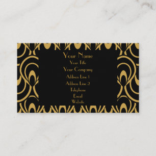 Elegantes Schwarz- und Gold-Art-Deco-Design Luxus- Visitenkarte