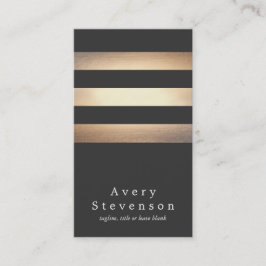 Elegantes Schwarz und Gold gestreift Cool Visitenkarte