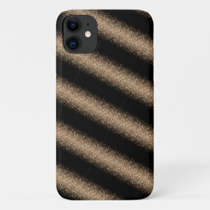 Elegantes Schwarz- und Gold-Glitter-Ombre Case-Mate iPhone Hülle