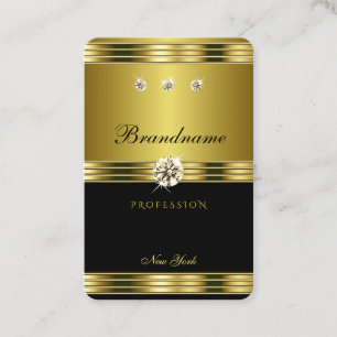 Elegantes Schwarz und Gold mit luxuriösen Diamant Visitenkarte