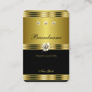 Elegantes Schwarz und Gold mit luxuriösen Diamante Visitenkarte
