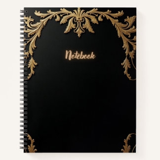 Elegantes Schwarz und Gold Notizbuch