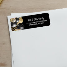 Elegantes Schwarz- und Gold-Rücksendeetikett