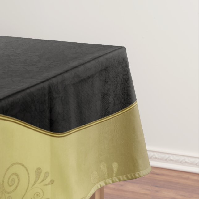 Elegantes Schwarz und Gold Tischdecke (Beispiel)