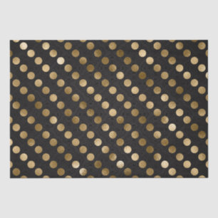 Elegantes Schwarz- und Goldfolie-Punkte-Muster Seidenpapier