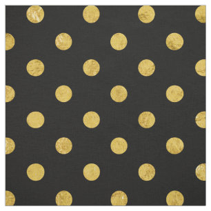 Elegantes Schwarz-und Goldfolien-Tupfen-Muster Stoff