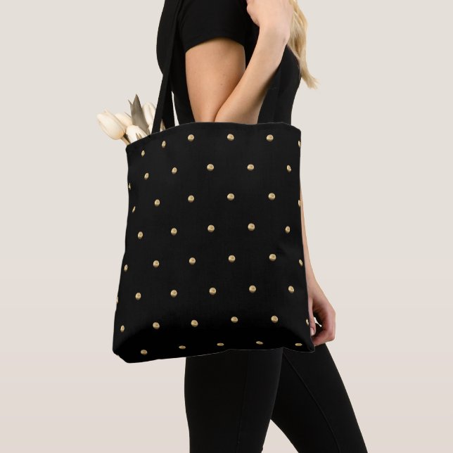Elegantes Schwarz und Imitate Gold Polka Dots Must (Von Nahem)