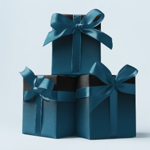 Elegantes Schwarz und Ozeanblau Teal Ombre Geschenkpapier