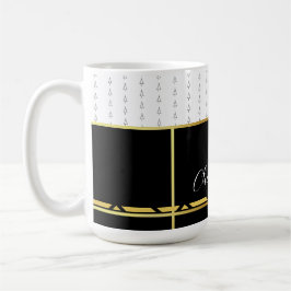 Elegantes Schwarz und Weiß mit Gold Kaffeetasse