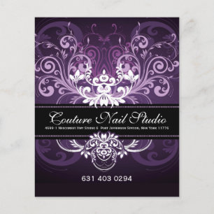 Elegantes Schwarz-Violett- und Weiß-Töne-Vintage-R Flyer