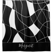 Elegantes Schwarz-Weiß-Abstrakt Monogramm Name