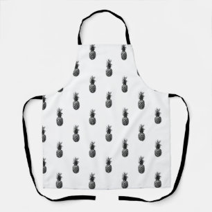 Elegantes Schwarz-Weiß-Ananas-Muster Schürze