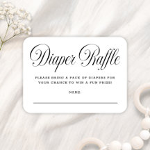 Elegantes Schwarz-Weiß-Baby-Shower-Windel-Raffle