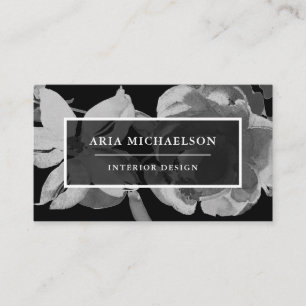 Elegantes Schwarz-Weiß-Blau Visitenkarte