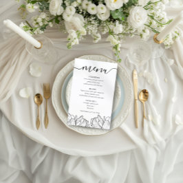 Elegantes Schwarz-Weiß-Blumenmenü