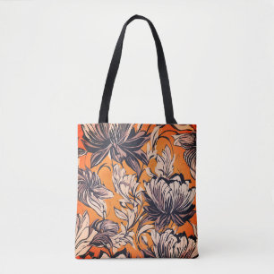 Elegantes Schwarz-Weiß-Blumenmuster auf Senfgold