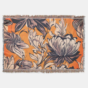 Elegantes Schwarz-Weiß-Blumenmuster auf Senfgold Decke
