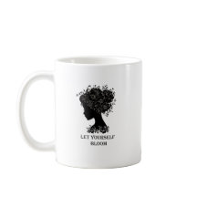 Elegantes Schwarz-Weiß-Blumensilhouettendesign 