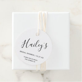 Elegantes Schwarz-Weiß-Brautparty Geschenkanhänger