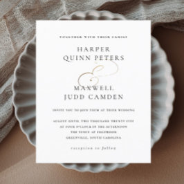 Elegantes Schwarz-Weiß-Budget Einladung zur Hochze