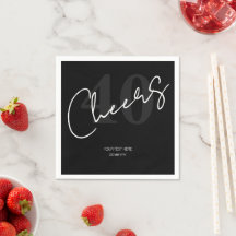 Elegantes Schwarz-Weiß-Design zum 40. Geburtstag