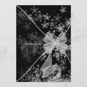 Elegantes Schwarz-Weiß-Dogwood-Party Einladung