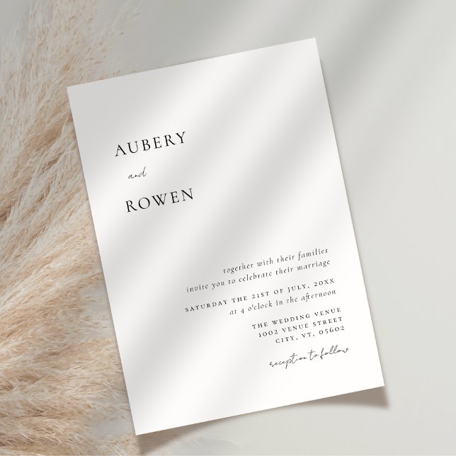 Elegantes Schwarz & Weiß Einfache Minimalistische  Einladung (Von Creator hochgeladen)