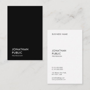 Elegantes Schwarz-Weiß-einfaches Template modern Visitenkarte