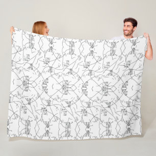 Elegantes Schwarz-Weiß-Fleece-Blanket Fleecedecke