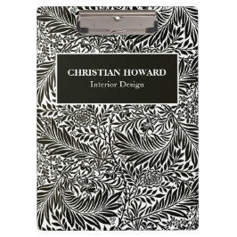 Elegantes Schwarz-Weiß-Foliage-Geschäft Klemmbrett