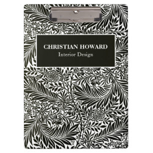 Elegantes Schwarz-Weiß-Foliage-Geschäft Klemmbrett