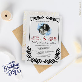 Elegantes Schwarz-Weiß-Foto Einladung