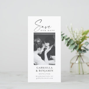 Elegantes Schwarz-Weiß-Foto Minimalistische Hochze Save The Date