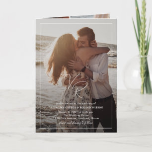 Elegantes Schwarz-Weiß-Foto Moderne Hochzeit Einladung