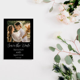 Elegantes Schwarz-Weiß-Foto Save The Date