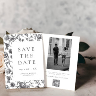 Elegantes Schwarz-Weiß-Foto Save The Date