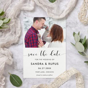 Elegantes Schwarz-Weiß-Foto Save The Date