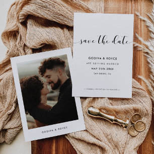 Elegantes Schwarz-Weiß-Foto Save The Date