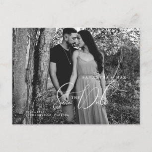 Elegantes Schwarz-Weiß-Foto vom Paar - Save-the-Da Postkarte
