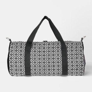 Elegantes Schwarz-Weiß-Geometermuster Duffle Bag