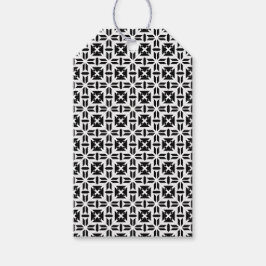 Elegantes Schwarz-Weiß-Geometrie-Muster Geschenkanhänger