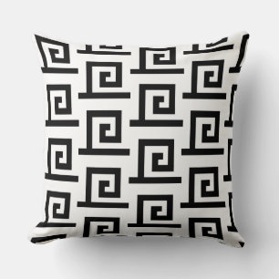 Elegantes Schwarz-Weiß-Geometrie-Muster Kissen