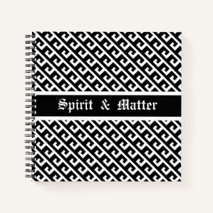 Elegantes Schwarz-Weiß-geometrisches Muster Notizbuch