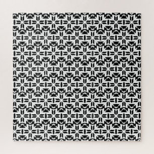 Elegantes Schwarz-Weiß-Geometrisches Muster Puzzle
