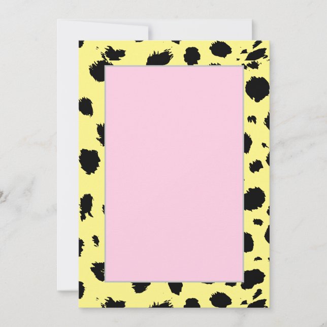 Elegantes Schwarz-Weiß-Gepard Ankündigung (Vorderseite)